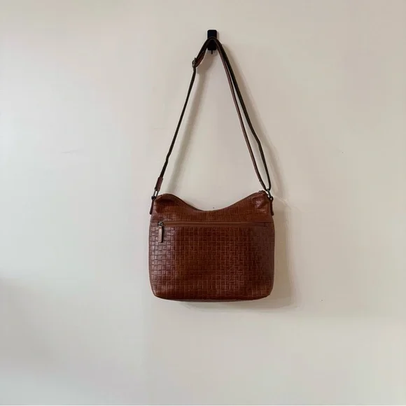 Jack Georges basketweave Leather Shoulder Bag - Picture 2 of 9
